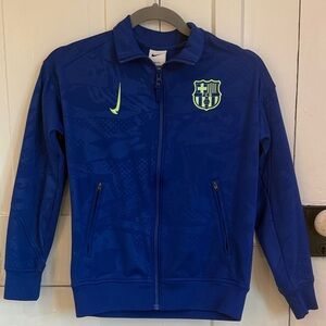 Nike Kids Royal Blue Soccer Jacket with Neon Accents